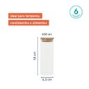Ver imagem 2 de Kit 6 Potes de Vidro para Mantimentos 450Ml com Tampa Bambu