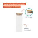 Ver imagem 3 de Kit 6 Potes de Vidro para Mantimentos 450Ml com Tampa Bambu