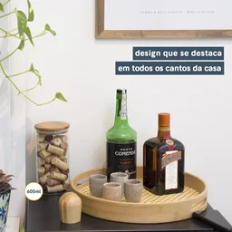 Potes de Vidro para Mantimentos com Tampa Bambu Oikos - 7 Pçs - 6 Potes de Vidro para Mantimentos com Tampa Bambu Oikos - 7 Pçs - 6