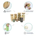 Ver imagem 4 de Potes de Vidro para Mantimentos com Tampa Bambu Oikos - 7 Pçs