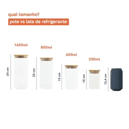 Potes de Vidro para Mantimentos com Tampa Bambu Oikos - 7 Pçs - 3 Potes de Vidro para Mantimentos com Tampa Bambu Oikos - 7 Pçs - 3