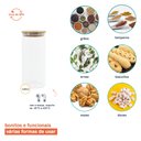 Ver imagem 6 de Kit 3 Potes de Vidro para Mantimentos 1650Ml com Tampa Bambu