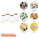 Ver imagem 5 de Kit 4 Potes de Vidro para Mantimentos 600Ml com Tampa Bambu