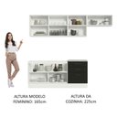 Ver imagem 6 de Armário de Cozinha Completa 260cm Branco Preto Agata Madesa 02