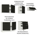 Ver imagem 5 de Armário de Cozinha Completa 260cm Branco Preto Agata Madesa 02