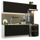 Ver imagem 3 de Armário de Cozinha Completa 260cm Branco Preto Agata Madesa 02