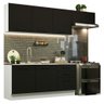 Armário de Cozinha Completa 260cm Branco Preto Agata Madesa 02 - 3