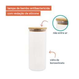 Potes de Vidro para Mantimentos com Tampa Bambu Oikos - 7 Pçs - 3
