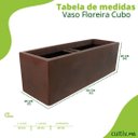 Ver imagem 2 de Vaso Floreira Cubo (60x20) Antique Rusty Vasart