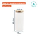 Ver imagem 4 de Kit 4 Potes de Vidro para Mantimentos 1650Ml com Tampa Bambu