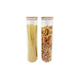 Kit 2 Potes para Mantimentos de 2l com Tampa de Bambu Oikos - 2