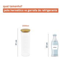Kit 2 Potes para Mantimentos de 2l com Tampa de Bambu Oikos - 4