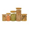 Potes de Vidro para Mantimentos com Tampa Bambu Oikos - 5 Pçs - 1