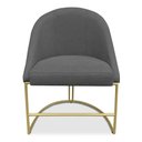 Ver imagem 4 de Kit 04 Cadeiras Poltrona de Jantar Bela Suede Grafite Base Metálica Industrial Dourado - Pallazio
