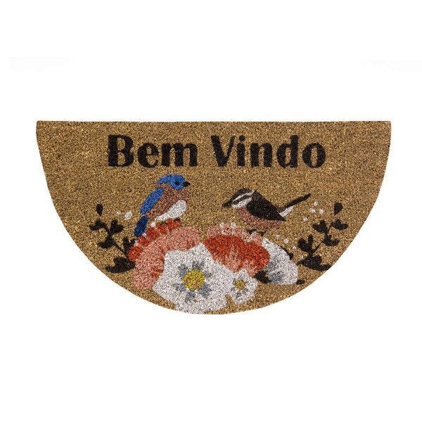 Capacho Meia Lua Fibra de Coco 33cmx60cm Colorful Bella Casa - 1