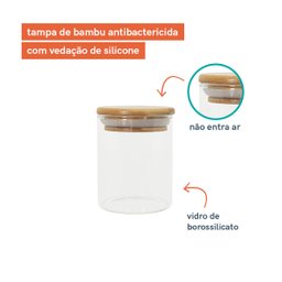 Potes de Mantimentos de 200Ml com Tampa Bambu Oikos - 6 Pçs - 3