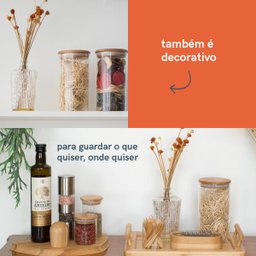 Potes de Mantimentos de 200Ml com Tampa Bambu Oikos - 6 Pçs - 4