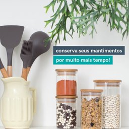 Potes de Mantimentos de 200Ml com Tampa Bambu Oikos - 6 Pçs - 5