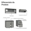 Ver imagem 5 de Armário de Cozinha Compacta Suspenso 200cm Cinza Nice Madesa Xa12