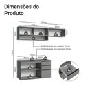 Ver imagem 4 de Armário de Cozinha Compacta Suspenso 200cm Cinza Nice Madesa Xa12