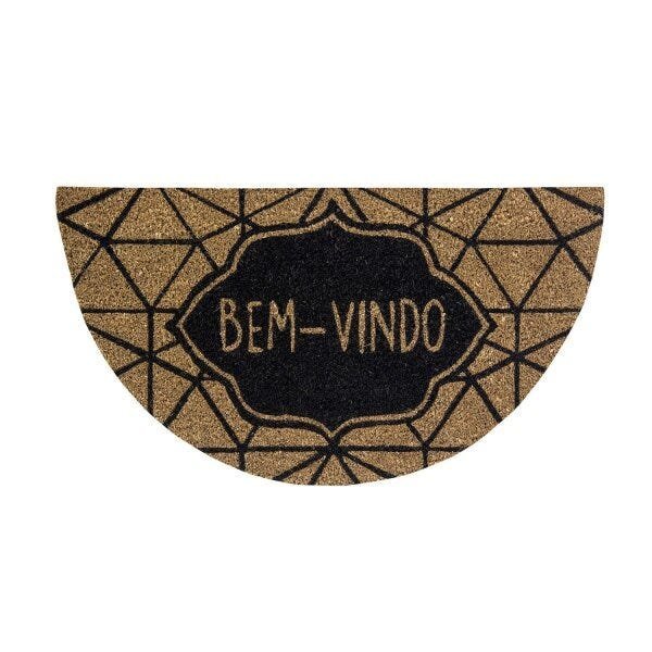 Capacho Meia Lua Fibra de Coco 33cmx60cm Colorful Bella Casa - 1