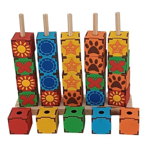 Cubos Seriados Educativos Pedagógicos Brinquedos Madeira Alfabetização Divertidos Criativos Educação
