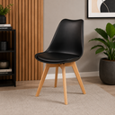 Ver imagem 1 de Cadeira Leda Saarinen Wood com Almofada, Pés Madeira - Sala de Jantar, Cozinha, Escritório, Home Off