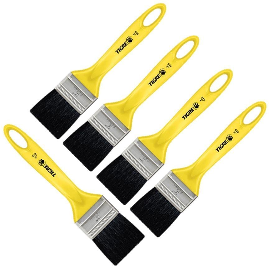Kit 5 Pincel Trinchas Para Pintura Tigre Media 519 2 Polegadas Cerda ...