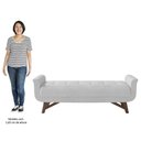 Ver imagem 3 de Puff Recamier Calçadeira 195cm Base Madeira Neville P02 Bouclé Branco - Mpozenato