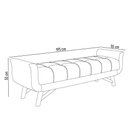 Ver imagem 2 de Puff Recamier Calçadeira 195cm Base Madeira Neville P02 Bouclé Branco - Mpozenato