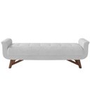 Ver imagem 6 de Puff Recamier Calçadeira 195cm Base Madeira Neville P02 Bouclé Branco - Mpozenato