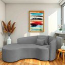 Ver imagem 1 de Recamier Curvo Orgânico 200cm 3 Lugares Lado Esquerdo para Sala de Estar Bouclé Londres