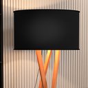 Ver imagem 5 de Luminária Tripé Moderna Bella Sala Leitura Luxo com Cupula e Pés em Madeira Cor Preto