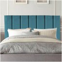Ver imagem 2 de Cabeceira Estofada Líbia 140cm Casal Suede Azul Turquesa