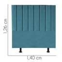 Ver imagem 3 de Cabeceira Estofada Líbia 140cm Casal Suede Azul Turquesa