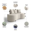 Ver imagem 4 de Sofá 2 Lugares 160cm Orgânico Viana B10 Bouclê Creme - Mpozenato