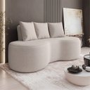 Ver imagem 1 de Sofá 2 Lugares 160cm Orgânico Viana B10 Bouclê Creme - Mpozenato