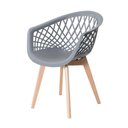 Ver imagem 3 de Kit Mesa Eames Vidro 90cm + 4 Cadeiras Web Wood Seat&Co