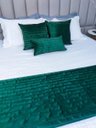 Ver imagem 1 de Peseira Drapeada Line Dupla Face em Veludo Cama Casal Cor:verde Escuro