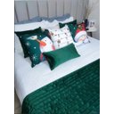 Ver imagem 4 de Peseira Drapeada Line Dupla Face em Veludo Cama Casal Cor:verde Escuro