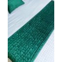 Ver imagem 5 de Peseira Drapeada Line Dupla Face em Veludo Cama Casal Cor:verde Escuro