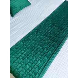 Peseira Drapeada Line Dupla Face em Veludo Cama Casal Cor:verde Escuro - 5