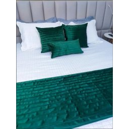 Peseira Drapeada Line Dupla Face em Veludo Cama Casal Cor:verde Escuro - 3