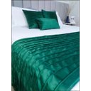 Ver imagem 2 de Peseira Drapeada Line Dupla Face em Veludo Cama Casal Cor:verde Escuro