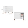 Cômoda Fraldário Lunna 3 Gavetas + Berço Mini Cama 3 em 1 Branco com Colchão 70x130 - 3