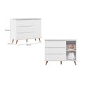 Ver imagem 3 de Cômoda Fraldário Lunna 3 Gavetas + Berço Mini Cama 3 em 1 Branco com Colchão 70x130