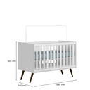 Ver imagem 4 de Cômoda Fraldário Lunna 3 Gavetas + Berço Mini Cama 3 em 1 Branco com Colchão 70x130