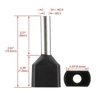 Kit 1000pç Terminal Elétrico Ilhós Tubular Duplo 1,5mm Preto - 4