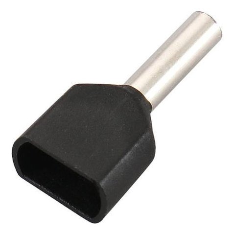 Kit 1000pç Terminal Elétrico Ilhós Tubular Duplo 1,5mm Preto