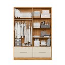 Ver imagem 3 de Guarda Roupa Casal Domo 44020 4 Portas Cinamon Off White – Demóbile